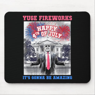 Mousepad Divertido Trump Feliz 4 De Julho Yuge Fogos De Art
