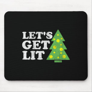 Mousepad Divertido Vamos Ficar Bêbados Árvore de Natal Retr