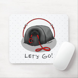 Mousepad Divertido Vamos! para um passeio cachorro Pequinês