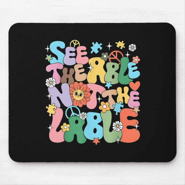 Mousepad Divertido Veja O Capaz Não O Rótulo Consciência do (Frente)