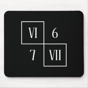 Mousepad Divertido Vi Vii 6 7 Meme Números Romanos Matemáti