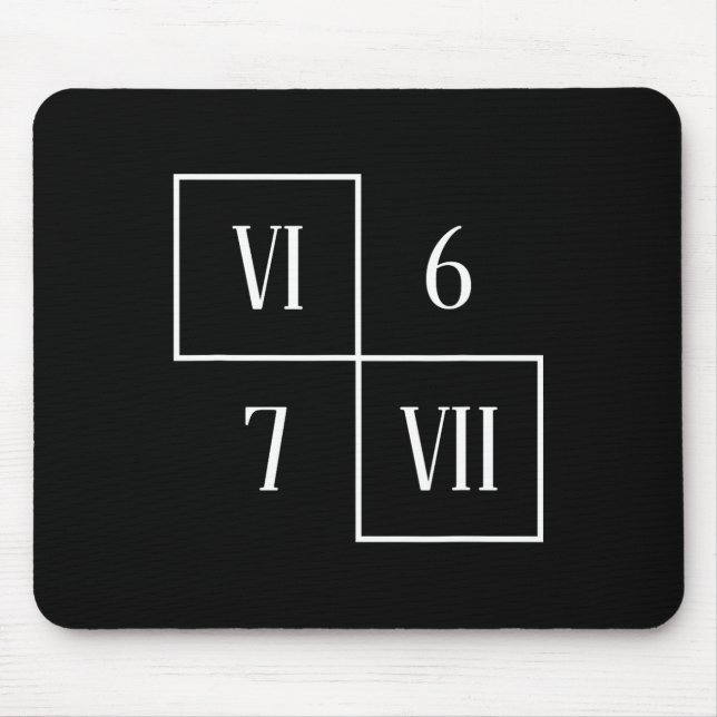 Mousepad Divertido Vi Vii 6 7 Meme Números Romanos Matemáti (Frente)