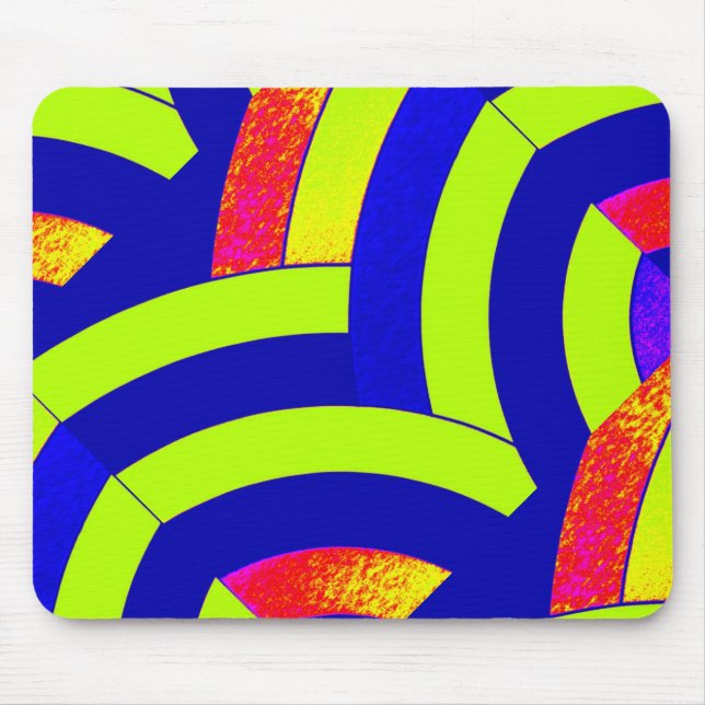 Mousepad divisa contemporânea na moda azul/verde (Frente)