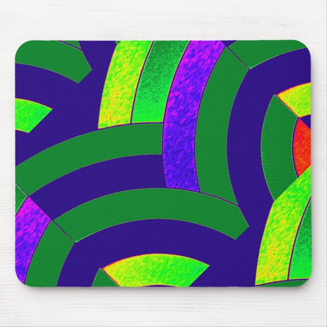 Mousepad divisa contemporânea na moda azul/verde (Frente)