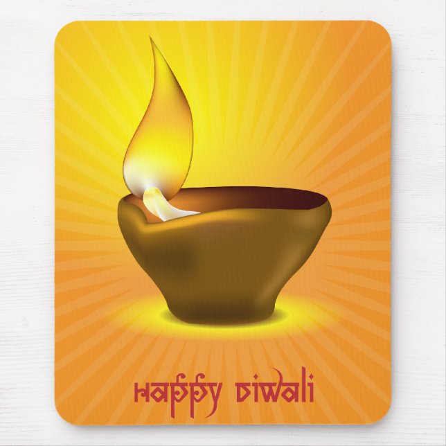 Mousepad Diwali Diya - lâmpada de óleo para a celebração do (Frente)
