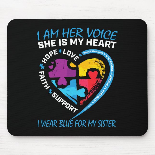 Mousepad Dizendo Quebra-cabeça Eu Visto Azul Para Minha Irm (Frente)