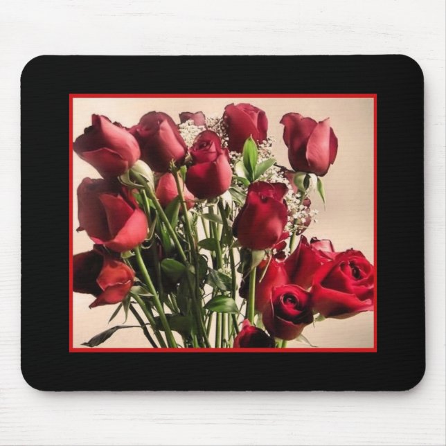 mousepad do boquet das rosas vermelhas (Frente)