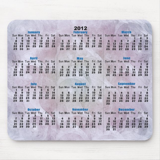 mousepad do calendário para 2012 (Frente)
