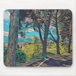 Mousepad do Caminho de outono Vibrante