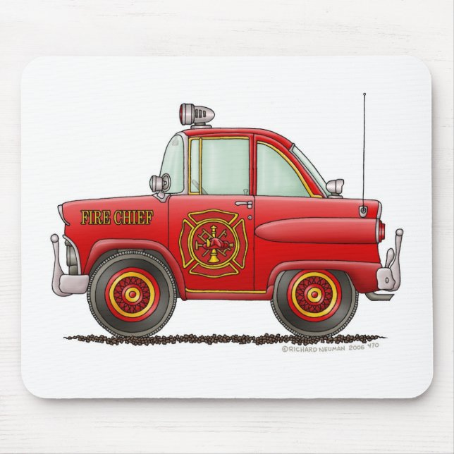 Mousepad Do carro chefe dos bombeiros do bombeiro do (Frente)