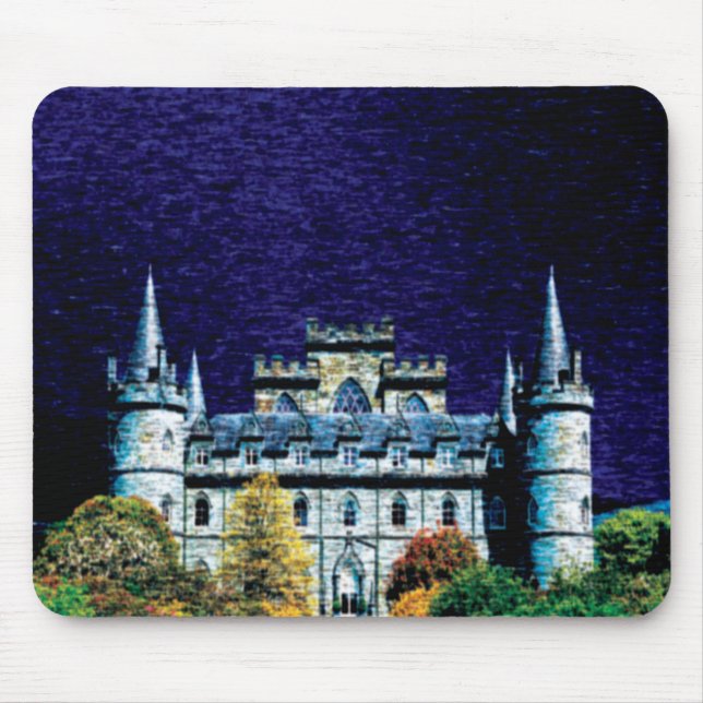Mousepad do castelo da noite da fantasia (Frente)