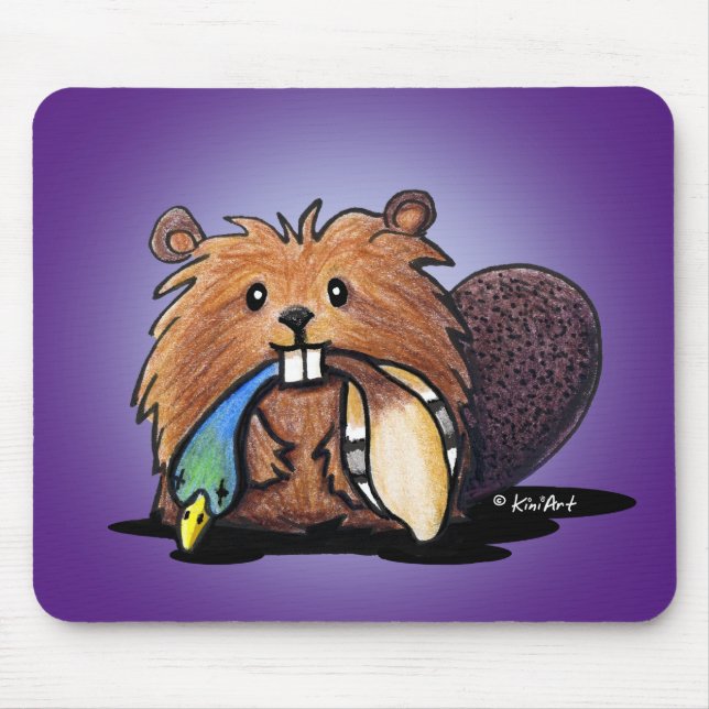 Mousepad do castor de corte KiniArt (Frente)