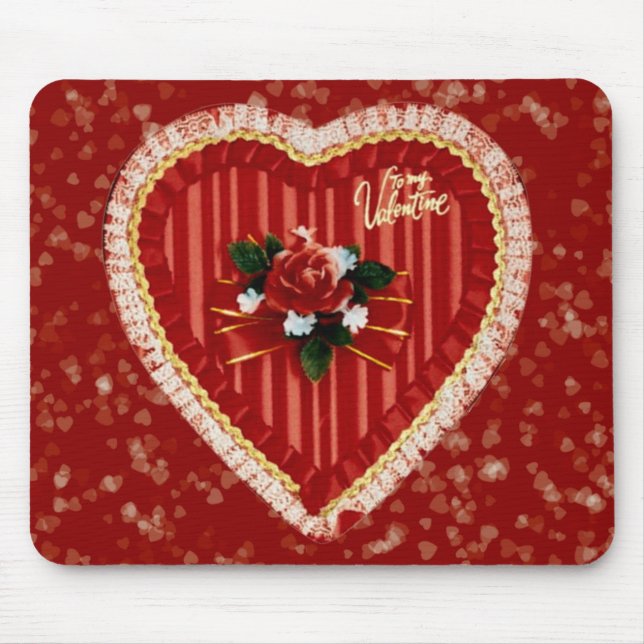 Mousepad do coração do dia de os namorados (Frente)