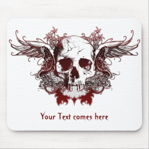 Mousepad do crânio vermelho escuro