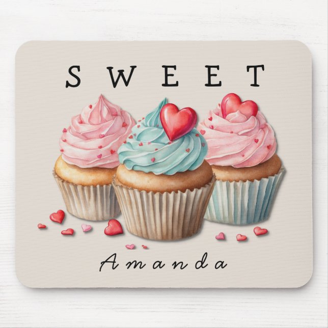 Mousepad do Cupcake SWEET personalizável (Frente)