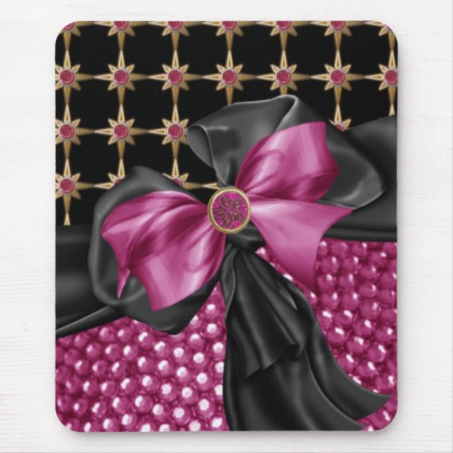mousepad do falso florescido, Jeweled & do cristal (Frente)