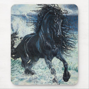 Mousepad Do "garanhão do preto da tempestade frisão",