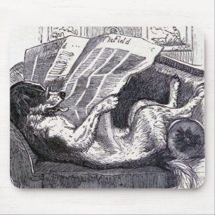 Mousepad Do "ilustração do vintage do jornal da leitura