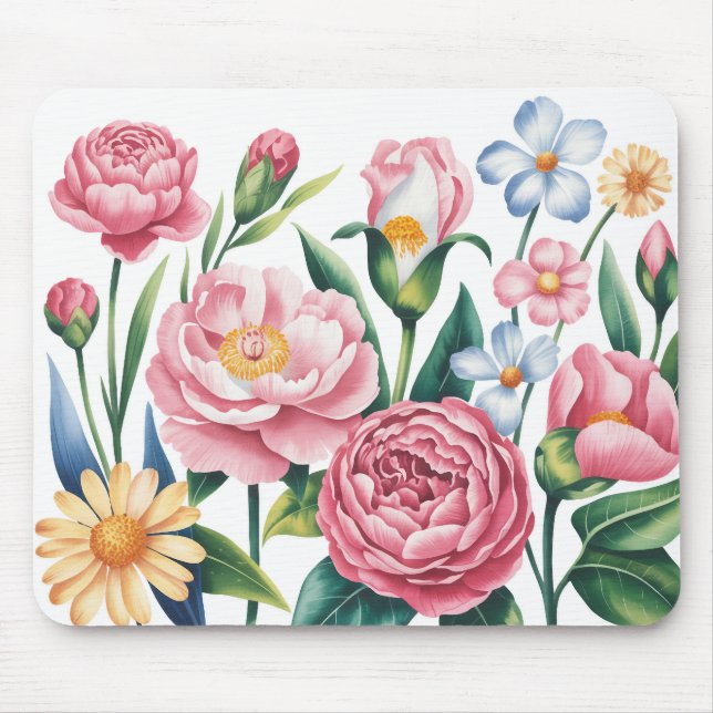 Mousepad do Jardim Floral Elegante (Frente)