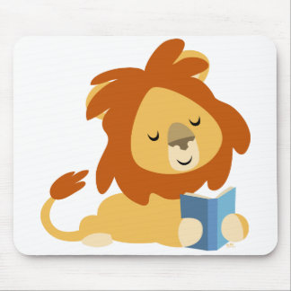 Mousepad do leão dos desenhos animados da leitura