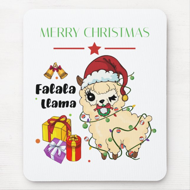 Mousepad do Llama de Natal (Frente)