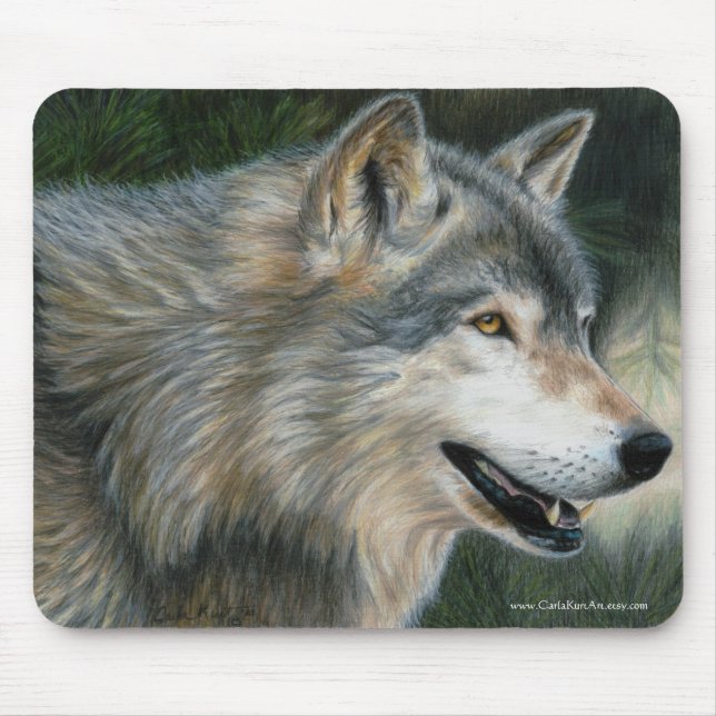 Mousepad do lobo de madeira (Frente)