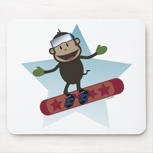 Mousepad do macaco do Snowboard (Frente)