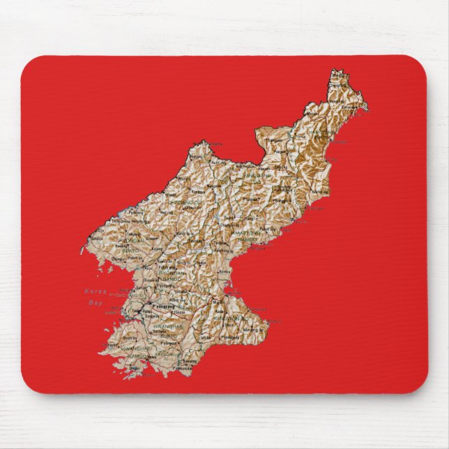 Mousepad do Mapa da Coreia do Norte (Frente)