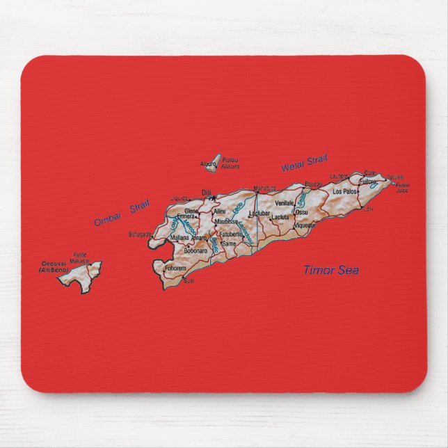 Mousepad do Mapa de Timor Leste (Frente)
