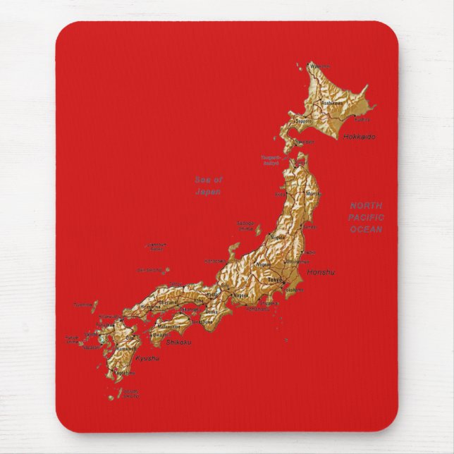 Mousepad do mapa do Japão (Frente)