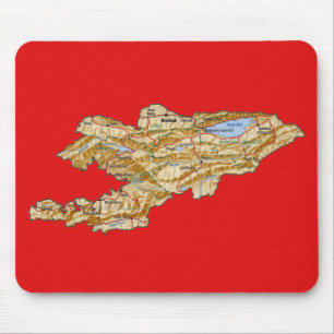 Mousepad do Mapa do Quirguistão