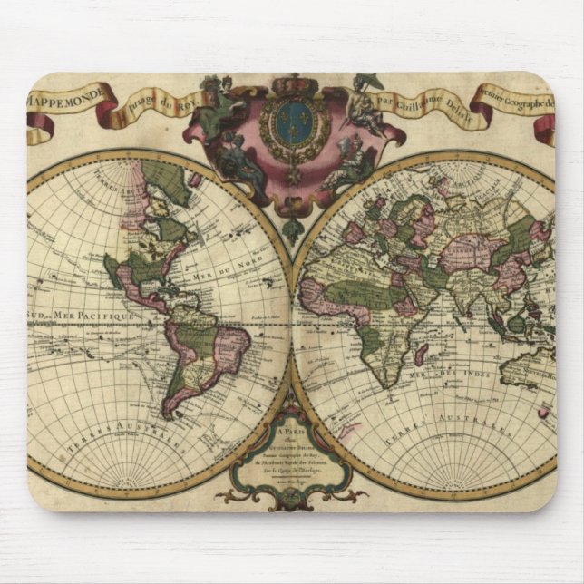 Mousepad do Mapa do Velho Mundo, 1720 (Frente)