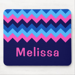 Mousepad do Monograma, Cor-de-Rosa-Cor-de-Azul leg