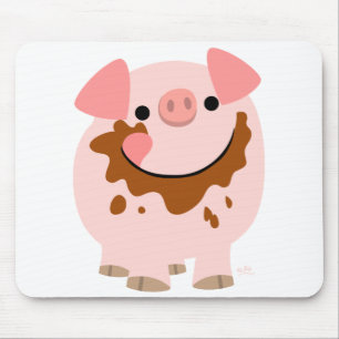 Mousepad do porco do chocolate dos desenhos animad