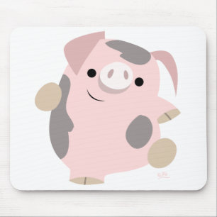 Mousepad do porco dos desenhos animados da dança