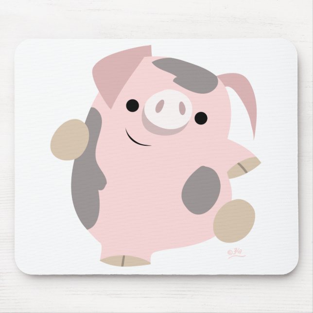 Mousepad do porco dos desenhos animados da dança (Frente)