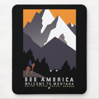 Mousepad Do "poster de WPA Montana vintage "