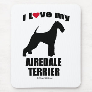 MOUSEPAD DO "RAÇA CÃO" - AIREDALE TERRIER - "EU AMO MEU