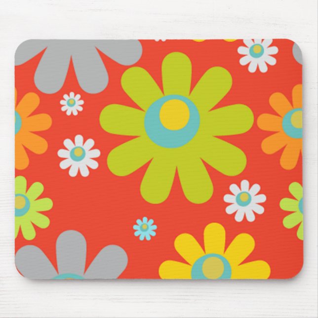 mousepad do vermelho de cereja da margarida (Frente)