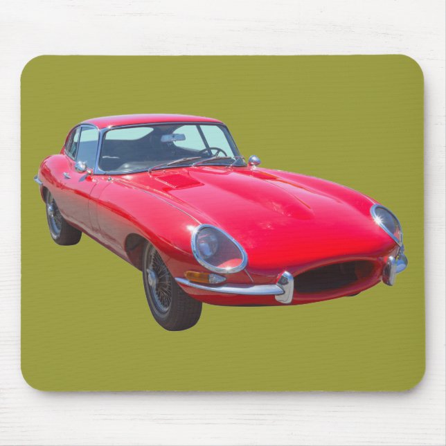 Mousepad Do vermelho de Jaguar XKE carro 1964 de esportes (Frente)