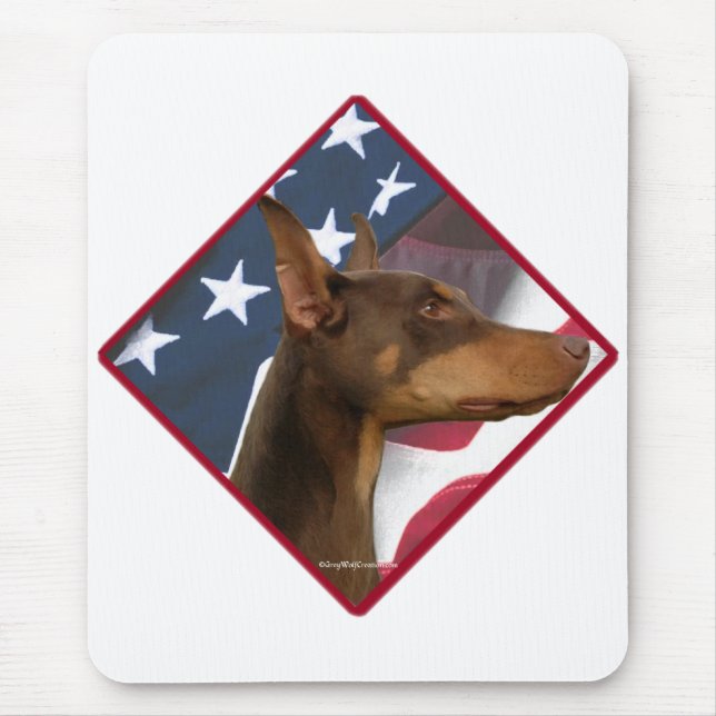 Mousepad Doberman Pinscher Flag 2 (Frente)