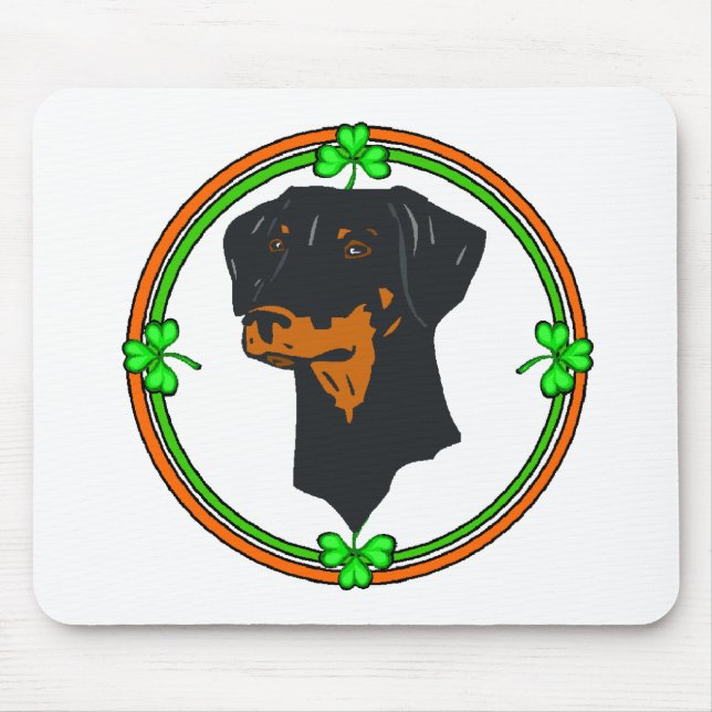 Mousepad Doberman Pinscher St Patricks (Frente)