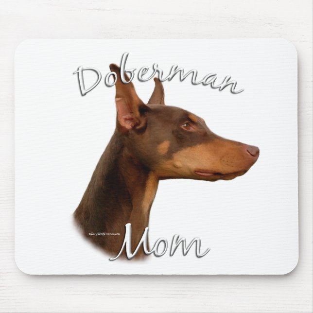 Mousepad Doberman Pinscher (vermelho) Mãe 2 (Frente)