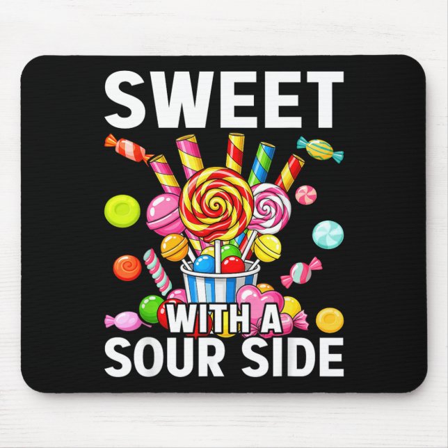Mousepad Doce Com Um Lado Azedo Divertido Remendo De Doce D (Frente)