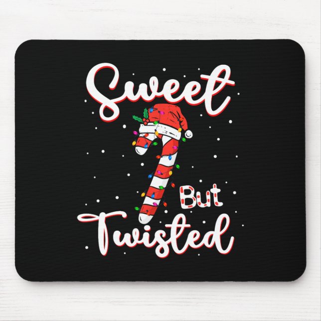 Mousepad Doce, Mas Entorcido, Doces De Natal Engraçado Xmas (Frente)