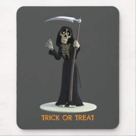 Mousepad Doce ou Travessura. Caveira da Morte Cartoon