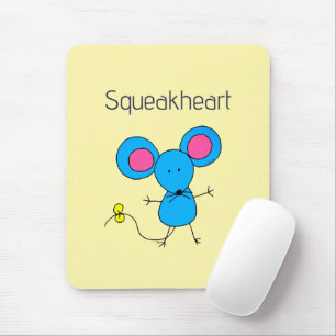 Mousepad Doce Rato Kawaii Squeakheart Amor Trocadilho