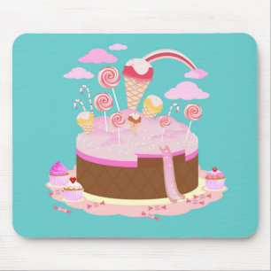 Mousepad Doces e bolo de chocolate para festa de aniversári