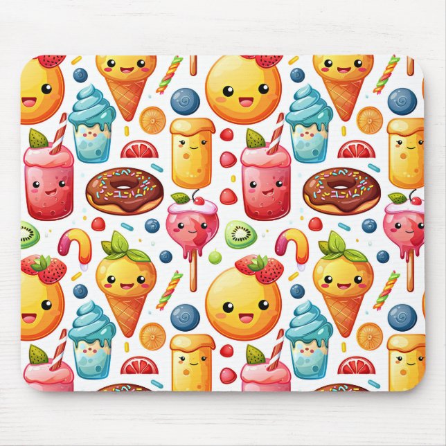 Mousepad Doces engraçados e engraçados (Frente)