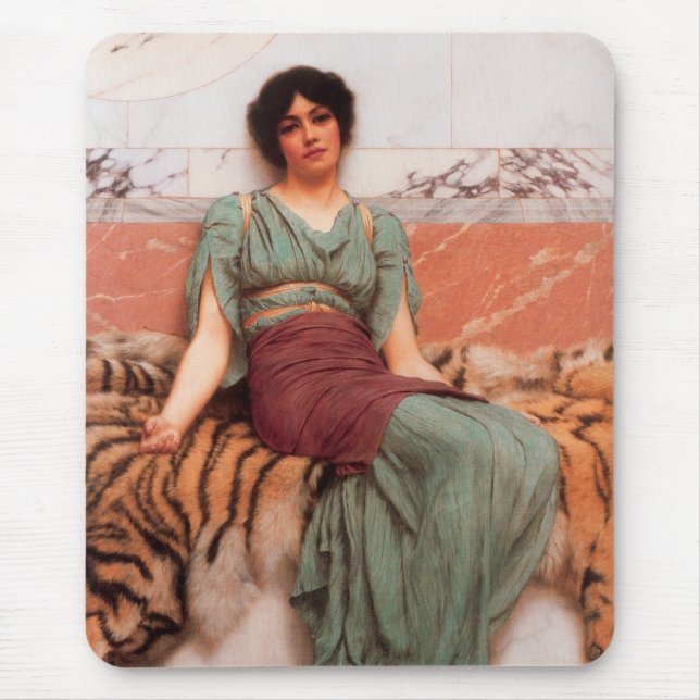 Mousepad Doces sonhos (Linda Mulher Romana na Pele de Tigre (Frente)